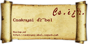 Csaknyai Ábel névjegykártya